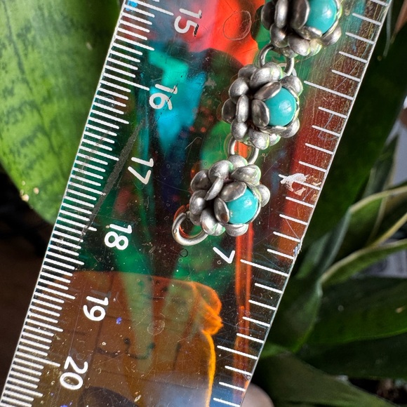 Sterling Turquoise Flower Bracelet - Picture 4 of 6